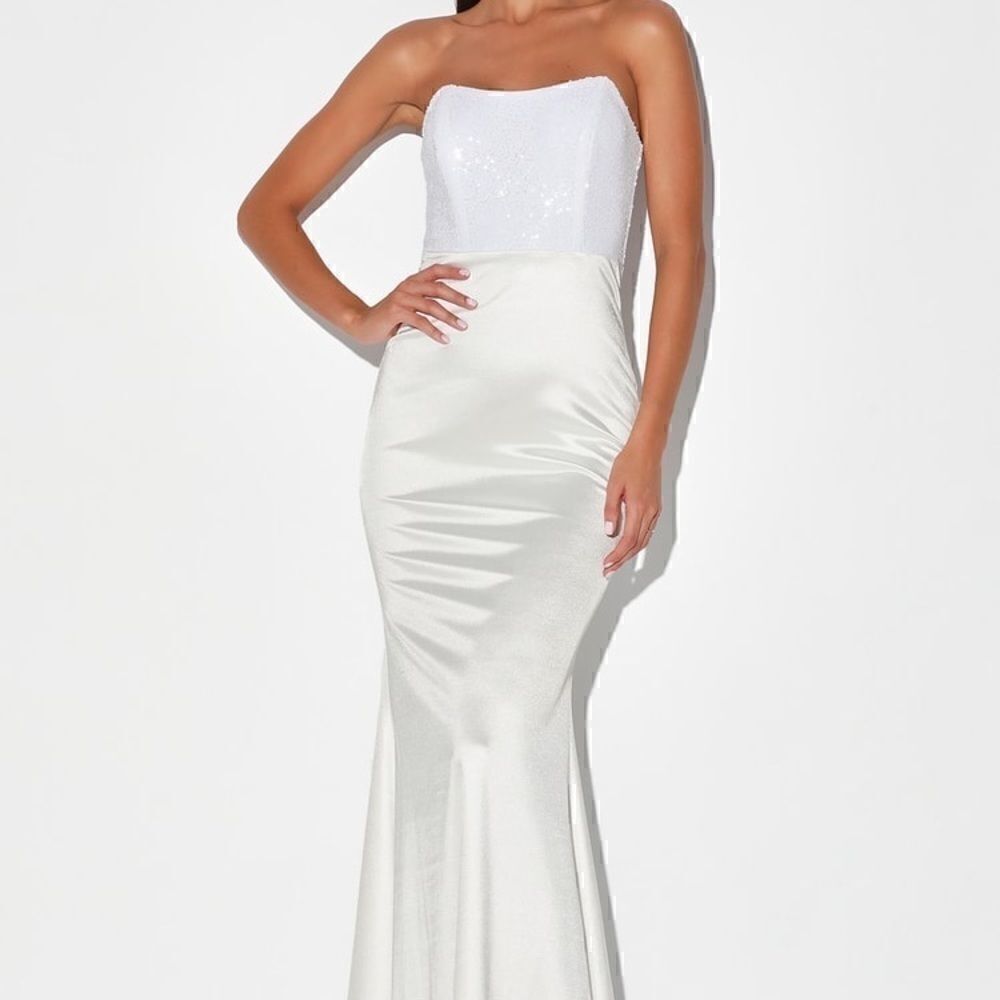 NEW Lulu’s Play to Sequin White Sequin Maxi Dress